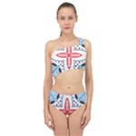 Motif Spliced Up Two Piece Swimsuit