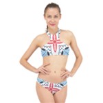 Motif High Neck Bikini Set