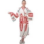 Motif Maxi Velour Kimono