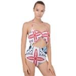 Motif Scallop Top Cut Out Swimsuit