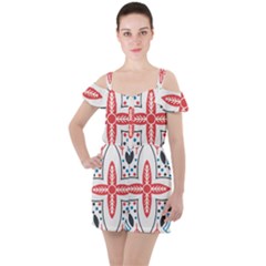 Ruffle Cut Out Chiffon Playsuit 