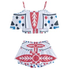 Kids  Off Shoulder Skirt Bikini 
