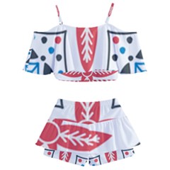 Kids  Off Shoulder Skirt Bikini 