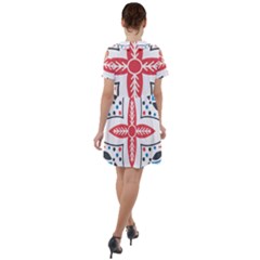 Short Sleeve Shoulder Cut Out Dress  