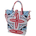 Motif Buckle Top Tote Bag