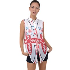 Sleeveless Chiffon Button Shirt 