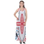 Motif Sleeveless Velour Maxi Dress