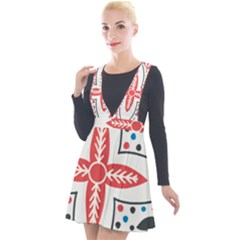 Plunge Pinafore Velour Dress 