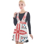 Motif Plunge Pinafore Velour Dress