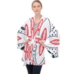 Motif Long Sleeve Velvet Kimono 