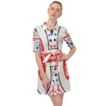 Motif Belted Shirt Dress