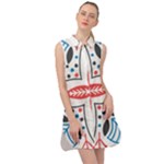 Motif Sleeveless Shirt Dress