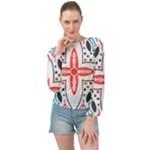 Motif Banded Bottom Chiffon Top