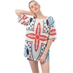 Motif Oversized Chiffon Top