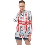 Motif Long Sleeve Satin Shirt