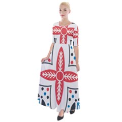 Half Sleeves Maxi Dress 