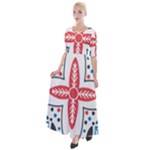 Motif Half Sleeves Maxi Dress