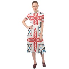 Keyhole Neckline Chiffon Dress 