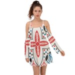 Motif Kimono Sleeves Boho Dress