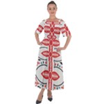 Motif Shoulder Straps Boho Maxi Dress 