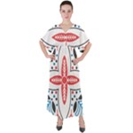 Motif V-Neck Boho Style Maxi Dress