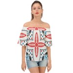 Motif Off Shoulder Short Sleeve Top
