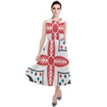 Motif Round Neck Boho Dress