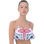 Motif Frill Bikini Top