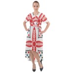 Motif Front Wrap High Low Dress