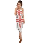 Motif Waist Tie Cover Up Chiffon Dress