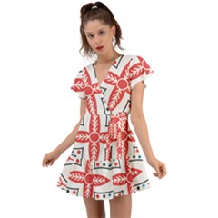 Flutter Sleeve Wrap Dress 
