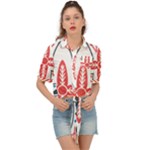 Motif Tie Front Shirt 
