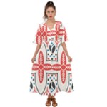 Motif Kimono Sleeve Boho Dress