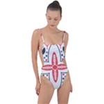 Motif Tie Strap One Piece Swimsuit