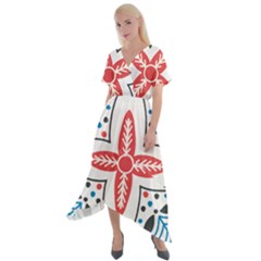 Cross Front Sharkbite Hem Maxi Dress 