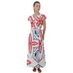 Motif Flutter Sleeve Maxi Dress
