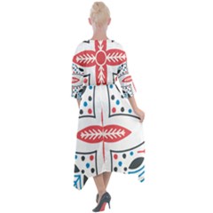 Quarter Sleeve Wrap Front Maxi Dress 