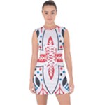 Motif Lace Up Front Bodycon Dress