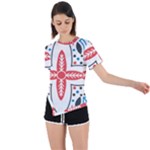 Motif Asymmetrical Short Sleeve Sports Tee