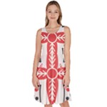 Motif Knee Length Skater Dress With Pockets