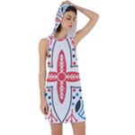 Motif Racer Back Hoodie Dress