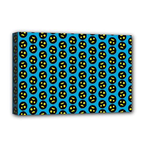 0059 Comic Head Bothered Smiley Pattern Deluxe Canvas 18  x 12  (Stretched) from ArtsNow.com
