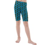 0059 Comic Head Bothered Smiley Pattern Kids  Mid Length Swim Shorts