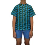 0059 Comic Head Bothered Smiley Pattern Kids  Short Sleeve Swimwear