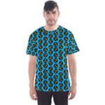 0059 Comic Head Bothered Smiley Pattern Men s Sport Mesh Tee