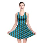 0059 Comic Head Bothered Smiley Pattern Reversible Skater Dress