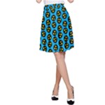 0059 Comic Head Bothered Smiley Pattern A-Line Skirt