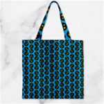 0059 Comic Head Bothered Smiley Pattern Zipper Grocery Tote Bag