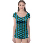 0059 Comic Head Bothered Smiley Pattern Boyleg Leotard 