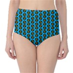 0059 Comic Head Bothered Smiley Pattern Classic High-Waist Bikini Bottoms